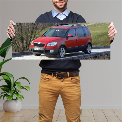 Cuadro 30x80cm Auto 2007 Skoda Roomster Scout 33 77