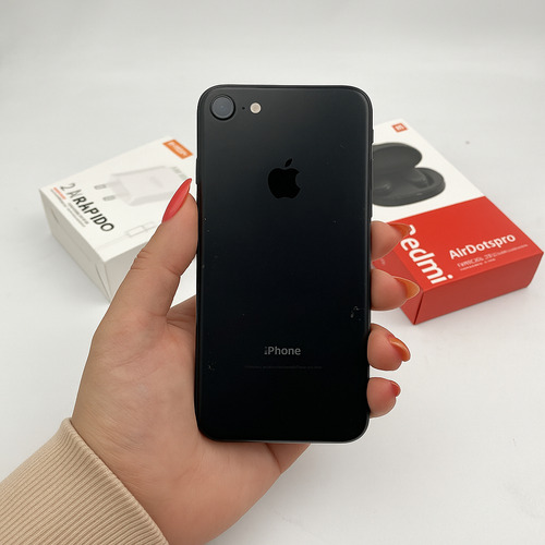 Iphone 7 256gb Funcionando C/fone Bt E Entrega Rápida Preto-fosco (Usado)