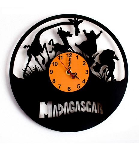 Reloj De Madagascar Negro Naranja