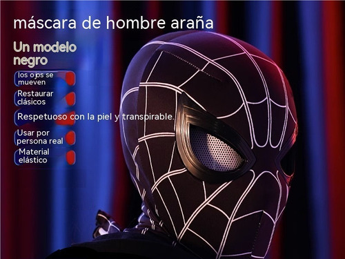 Máscara Spider - Man Ojos Móviles + Guantes + Kits De Reloj