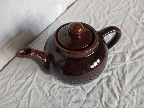 Tetera Antigua De Ceramica Marrón