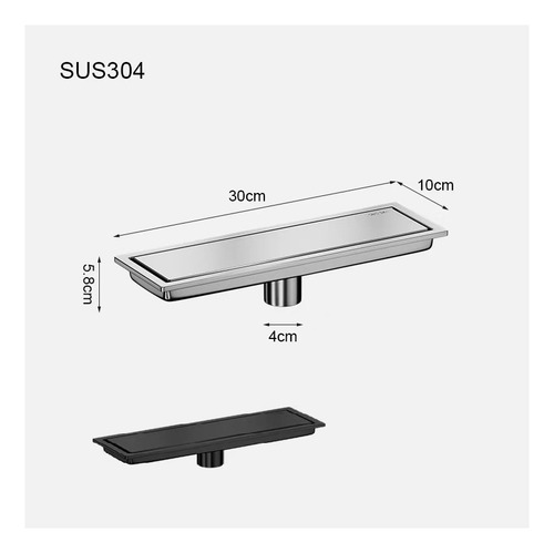 Pack de 2 Coladeras Antiolores COSTA® para Baño - Acero Inoxidable 304 (30x10 cm) - ¡Doble Protección Contra Malos Olores!