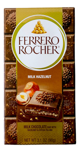 Barra De Chocolate Ferrero Rocher Milk Hazelnut 90 Gr