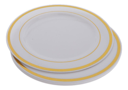Cnn 6x Platos Plástico Desechables Vajilla Catering Oro
