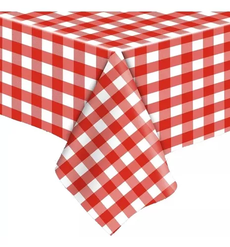 Plástico Térmico Toalha De Mesa Xadrez Vermelho 1,00x1,40