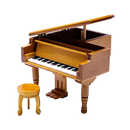 Caja De Música De Piano De Madera, Mini Piano De Cola ...