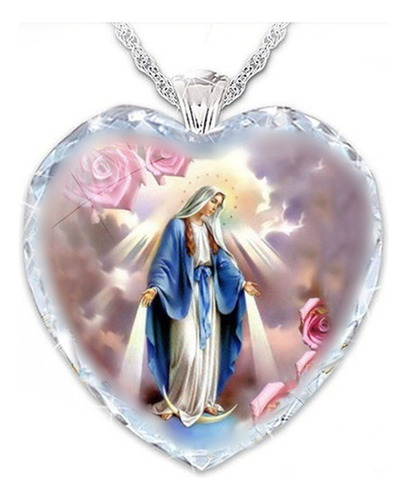 Kit 2 Collares Católicos Medalla Dije De Virgen Maria