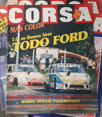 Revista Corsa Parabrisas N1061 Noviembre 1986 Para Colección