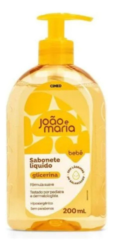 Sabonete Líquido João E Maria Bebê Glicerina 200ml Infantil