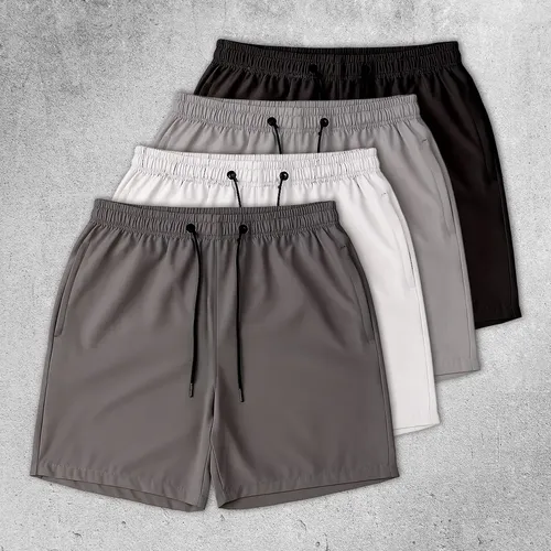 MLB 5979660824 Kit 4 Shorts Praia Masculino Com Elastano Liso Do P Ao G1 JM