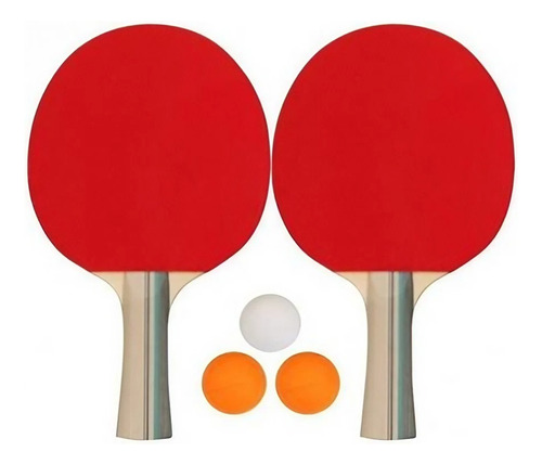 Set 2 Raquetas Pingpong + 3 Bolas Tenis De Mesa