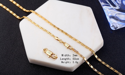 Imagen 5 de 8 de Cadena Collar Oro 18k Hombre Mujer Hip-hop Elegante 28p.