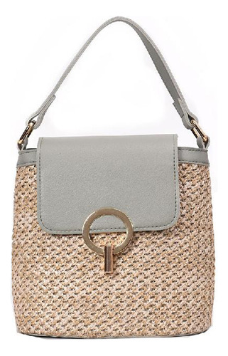 Bolsos Tipo Cubo Con Tejido De Paja Para Mujer, Verano, Play