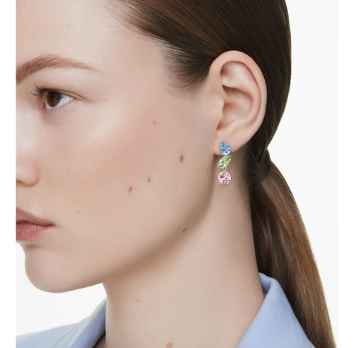 Swaro Pendientes Brincos Gema Drop, Design Assimétrico,