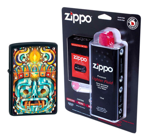 Combo Zippo Diseña Tu Mexico Dios De Jade Mas Kit