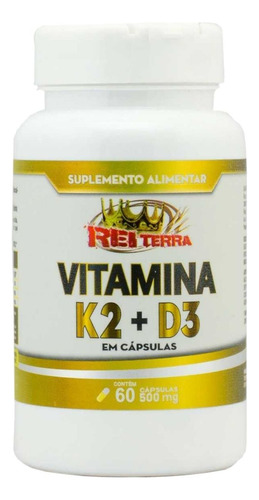 Vitamina K2 Mk7 65mcg + Vitamina D3 Colecalciferol 5mcg Sabor sem