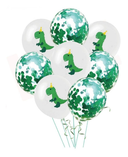 Globos Decoracion Dinosaurio Set 8 Pzs