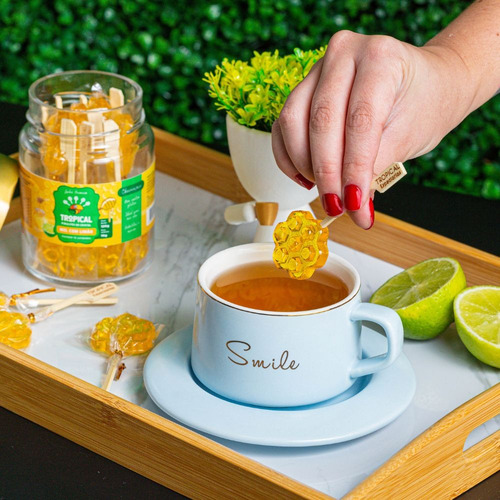 72 Pirulitos de Cristal - Mel com Limão, Café, Cappuccino - Sem Glúten