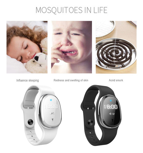 . Repelente De Mosquitos Con Reloj: Correas Reutilizables