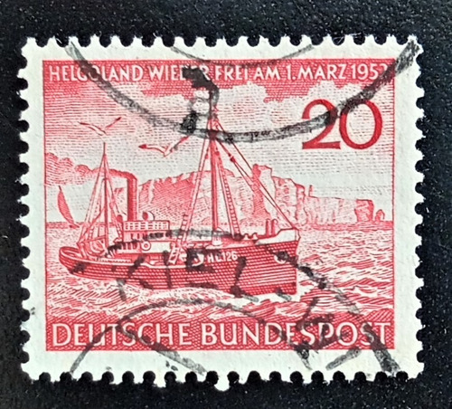 Alemania Barcos, Sello Yv 37 Heligoland 1952 Usado L17900