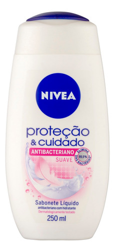 Sabonete líquido Nivea Proteção & Cuidado Antibacteriano Suave em líquido 250 ml