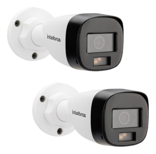2 Câmeras Intelbras Vhd 1120b Full Color Colorida A Noite Cor Branco