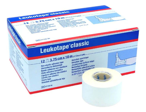 Venda Leukotape Classic 3.75 Cm X 10m Caja X 12 Unidades Color Blanco