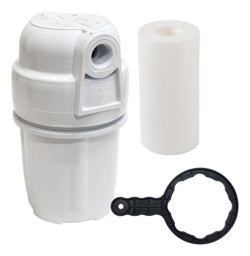 Filtro De Água Kit Carcaça 5 Polegadas + Melt Blown 5 Micra P/ Maquina De Lavar Microtek