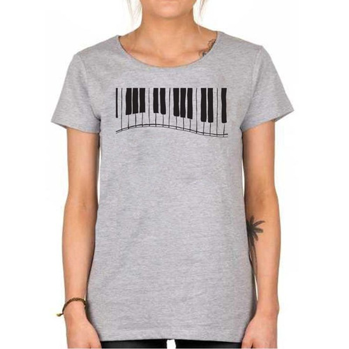 Remera De Mujer Piano Teclado Organo Musica Instrumento M10