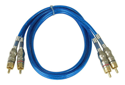 Kit 4 Cabo Rca 5 Metros Dupla Blindagem Cobre 1m Azul 5mm