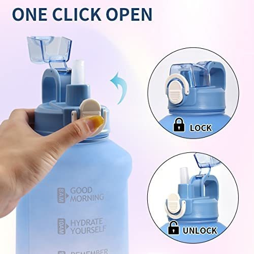Wenlim Media Gallon Botella De Agua Grande Con Paja, Dgdvs