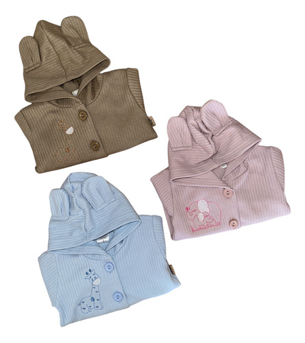 Conjunto Saquito Y Pantalón Bebes Niños Algodón Celeste 4 (9-12 Meses)