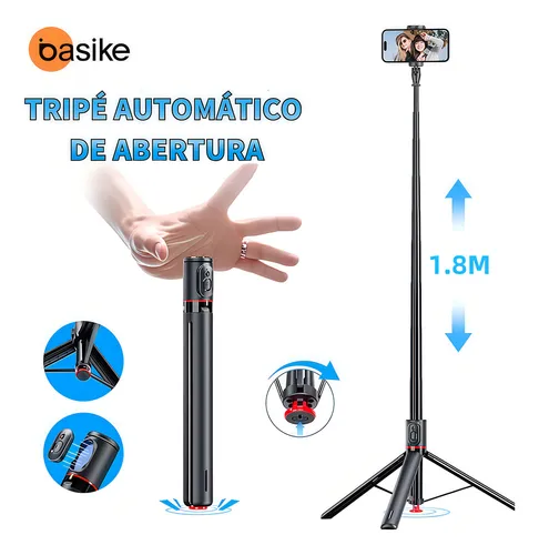 Basike Pop-up automático Bastão De Selfie E Tripé Selfie Stick pa...