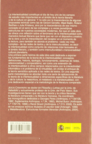 Intertextualidad Redes De Textos Y Literaturas Transversales En Dinámica Intercultural, De Jesús Camarero., Vol. 0. Editorial Anthropos, Tapa Blanda En Español, 2013
