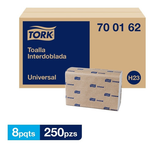 Tork Toalla Interdoblada Universal Hs 8 Paq / 250 Pzs