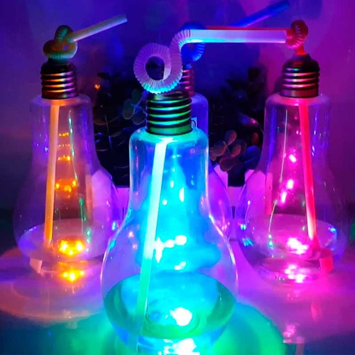 10 Vaso Lampara Trago Luminoso Led Fiestas Cotillon Deco