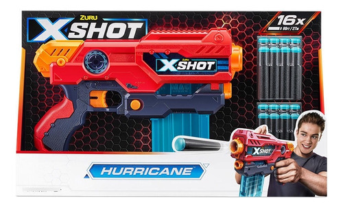 Pistola X - Shot Hurricane Original. Incluye 16 Dardos. Mpuy