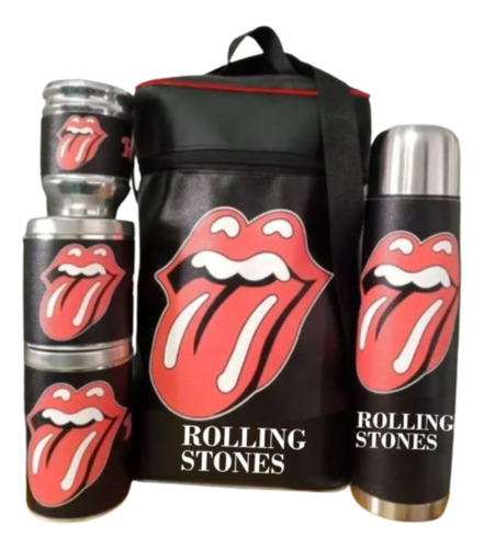 Equipo De Mate Set Matero The Rolling Stones. Ecocuero