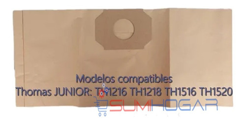 Bolsa De Papel Aspiradoras Thomas Junior/1216/1516/1520