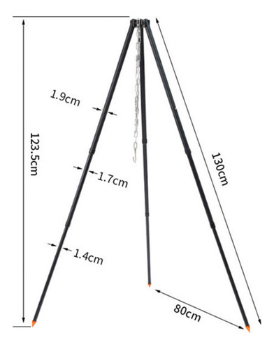 Tripie Telescopico Fogon Lumbrada Hoguera Fogata Para Olla