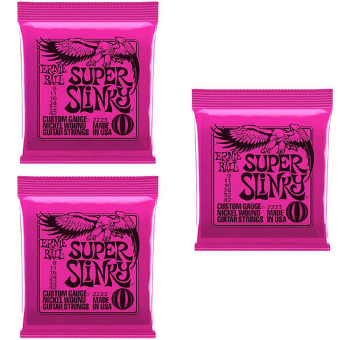 Ernie Ball, Super Slinky Electric Guitarra Strings 9-42 (pa.