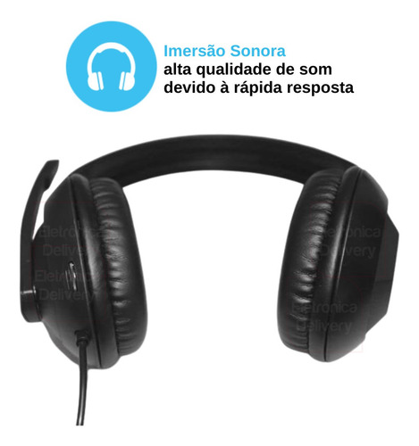 Imagem 5 de 8 de Fone Headset Office P3 Preto Multilaser C/ Microfone - Ph373