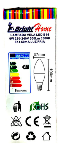 Ampolleta Vela Led E14 6w Calida Y Fria