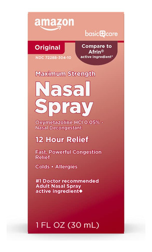 Aerosol Nasal Amazon Basic Care Maximum Strength 12 Hour Oxy