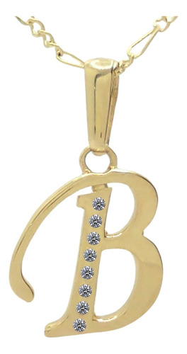 Dije Inicial Letra B Oro 14k Tamaño 2cm + Cadena De Regalo
