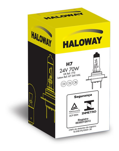 Lampara Haloway Halogena H7 24v 70w =01617