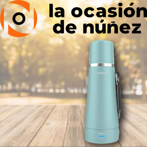 Imagen 4 de 7 de Termo Electrico Peabody 1l Acero Inoxidable Mate Y Bombilla