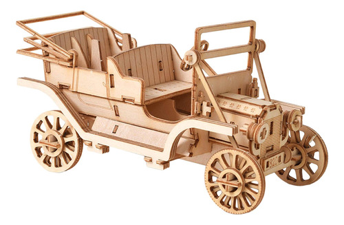 Rompecabezas De Coche Clásico De Madera 3d, Artesanía De