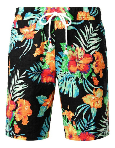 Pantalones Cortos Playa Con Estampado 3d Flores