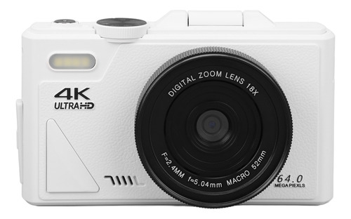 Cámara Digital Retro, 4k, 64 Mp, Uhd, Zoom 18x, Enfoque Auto